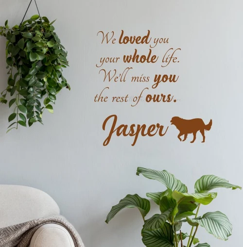 Custom Pet Remembrance Memorial Wall Decal Personalized Loss Sticker Clay