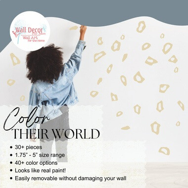 Leopard Print or Cheetah Wall Stickers Vinyl Decal Jungle Theme Circles 28pc BEIGE