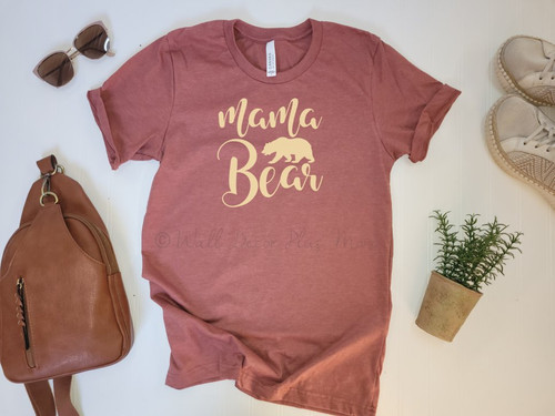 Mama Bear Shirt for Moms Stylish Mothers Gift Soft Tee Clay Bella Top