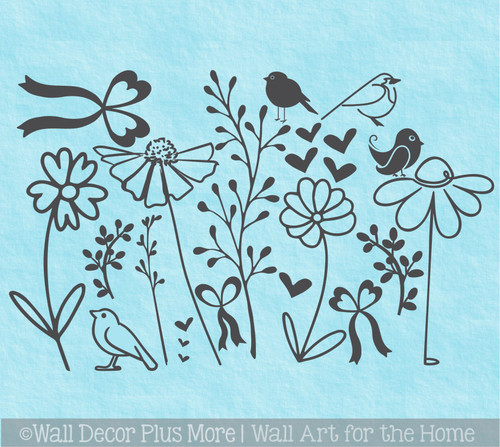 Elegant Floral Wall Decals – Die-Cut Stickers for Bedroom & Living Room Decor