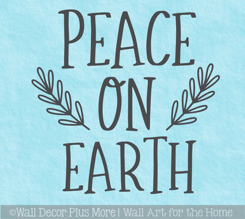 Peace on Earth Holiday Wall Decal Custom Winter Wall Art Vinyl Sticker