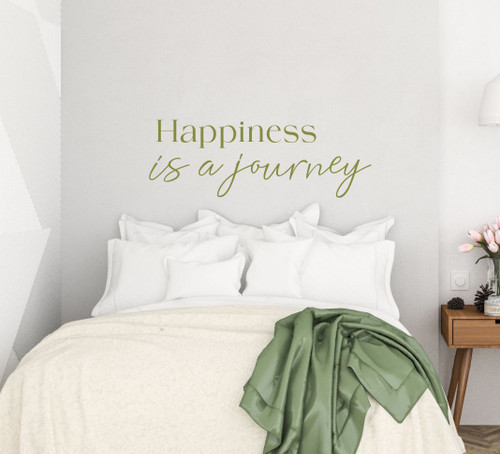 Happiness Is a Journey Wall Decal | Inspirational Quote Vinyl Lettering | Wall Decor Plus More OliveGreen
