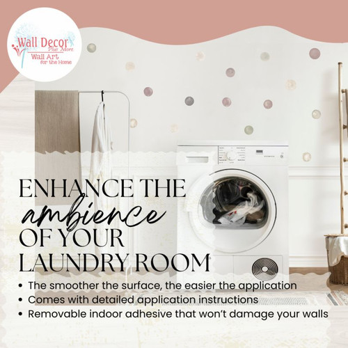 Neutral Polka Dot Wall Decal Stickers for Nursery Laundry Room Office enhance
