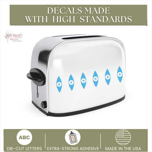 Vintage Pyrex Eyes Kitchen Mixer Vinyl Decal 2-Sided Appliance Sticker standards Ice Blue