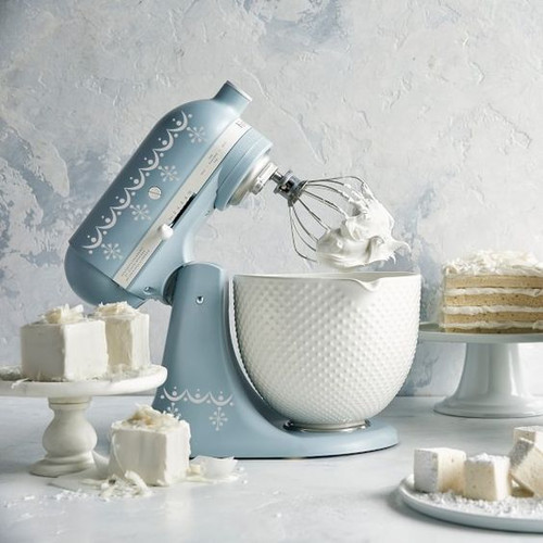 Vintage Pyrex Snowflake Garland Kitchen Mixer Vinyl Decal 2-Sided Silver