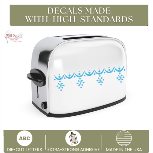 Vintage Pyrex Snowflake Garland Kitchen Mixer Vinyl Decal 2-Sided standards Ice blue