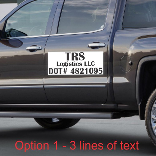 Custom Vehicle Door Magnets Business Name USDOT Number Set of 2 Cars Trucks Vans Option1