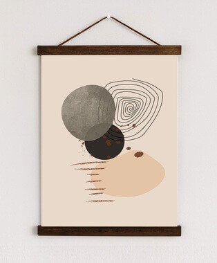 Minimalist Circles Abstract Canvas Wall Hanging | Boho Earth Tone Wall Art Print