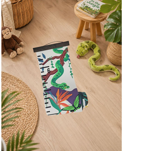 Personalized Rainforest Jungle Canvas Growth Chart Sign | Kids Height Ruler rolled up