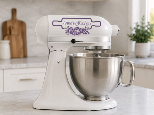 Personalized Kitchen Appliance Vinyl Decal Mixer Toaster Instant Pot Sticker Plum