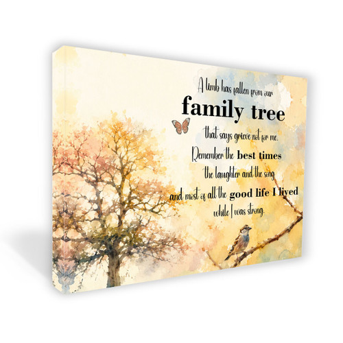 Family Tree Memorial Canvas Print Sign Art | Sympathy Remembrance Gift