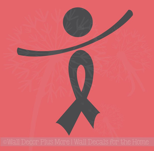 Cancer Awareness Ribbon Wall Decal Quote Sticker
