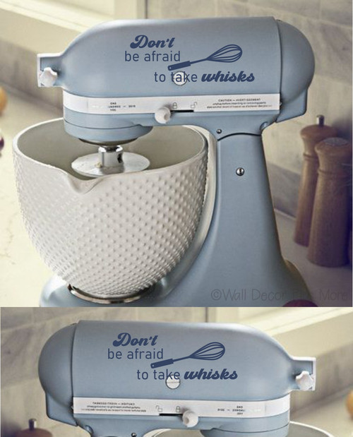 Don't Be Afraid to Take Whisks Decal | Funny Mixer Sticker, Set of 2 DeepBlue