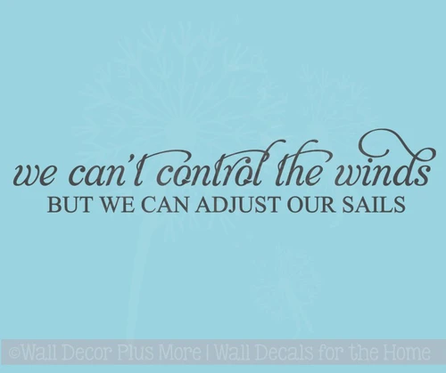 We Can't Control the Winds But We Can Adjust Our Sails Wall Decal Quote