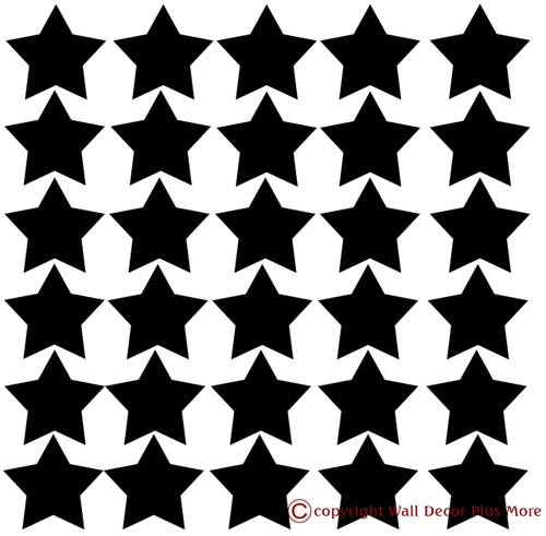2 inch Star Wall Vinyl Stickers Shapes Layout it will arrive - easy peel n stick application for Room Decor or School Art