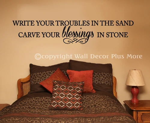 Inspirational Wall Decal Sticker Troubles Blessings