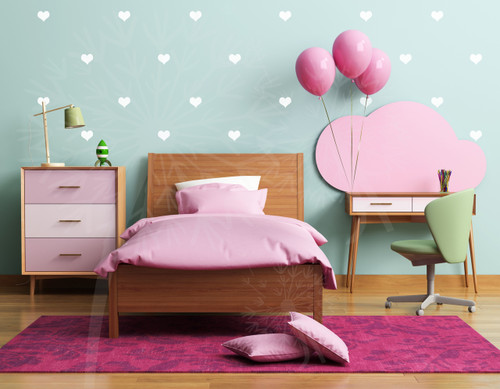 2 inch Heart Shapes 28 pc White Wall Decal Stickers Shapes - Easy peel n stick application