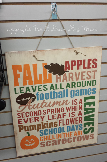 Fall Printed Decal Vinyl Sticker on Painted Board DIY Craft