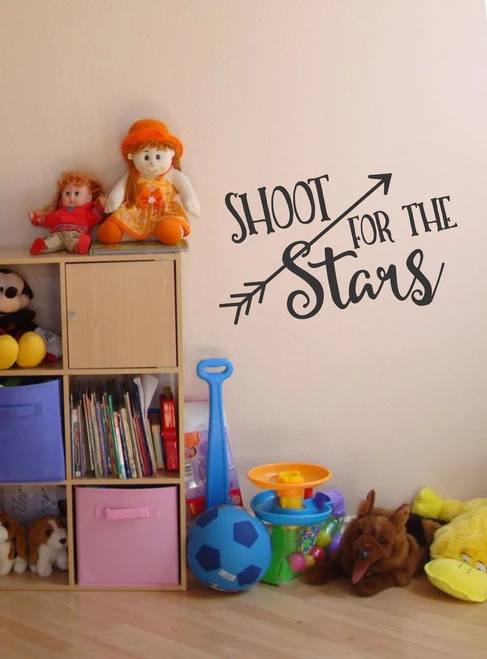Shoot for the Stars Inspiring Wall Decal with Arrows for Children's Room
