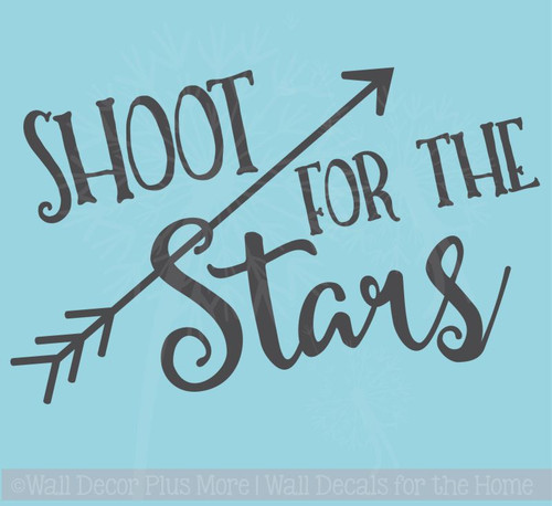 Shoot for the Stars Inspiring Wall Decal with Arrows for Children's Room