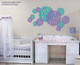 Floral Burst Vinyl Sticker Wall Decals 2-color design Girls Room-Turquoise, Purple