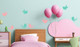 Set of 8 Bird Wall Decals in 2 Colors, 5-Inch size, Modern Girls Room Decor-Carnation, Mint