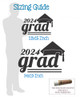 Class of 2024 Grad with Graduation Hat Art Vinyl Wall Decals Stickers for Party Decor- Sizing