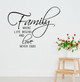 Family Where Life Begins and Love Never Ends Wall Decal Stickers Quote Black Lg