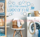 Life Is Like Laundry - Loads of Fun Vinyl Wall Decal Stickers 2 Color-Bayou Blue, Storm Gray