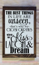 The Best Things in Life are Unseen... Kiss Laugh Dream Wall Sticker Decals Wall Letters-Black