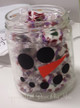 Snowman Face (Dots for Eyes, Mouth and Carrot Nose) Winter Wall Decal Art on candy jar
