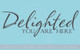 Delighted To Be Here Vinyl Wall Decal Sticker Quote for the Front Door