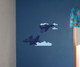 Airplanes and Clouds Boys Wall Art Vinyl Sticker Decals Blues