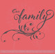 Our Family Vinyl Wall Decal Letters with Modern Swirl Graphics