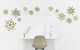 Winter Stickers Wall Decals Large Snowflakes Metallic Gold