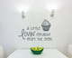 Kitchen Quote Wall Decals A Little Lovin' Straight From the Oven with Cupcake Art-Storm Gray