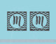 Monogram Chevron Letter Vinyl Sticker Decals for RTIC or Yeti Tumblers, Set of 2