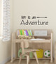 Life Is An Adventure Wall Decal Sticker With Modern Arrow Art-Black