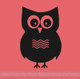 1 Large Owl with Chevrons Girls Room Vinyl Wall Art Decals Stickers-Black