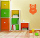 1 Large Owl with Chevrons Girls Room Vinyl Wall Art Decals Stickers-Orange