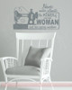 The Power Of One Woman Sewing Craft Wall Art Decals Vinyl Lettering Stickers-Storm Gray