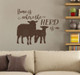 Home Is Where Herd Is Sheep Wall Decals Vinyl Sticker Farm Decor Quote Stencils-Chocolate Brown