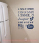 Pinch of Patience Heap of Love Kitchen Wall Decor Vinyl Lettering Art Family Wall Decals Deep blue