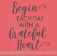 Begin Each Day Grateful Vinyl Lettering Decals Wall Quote Stickers for Home Kitchen Decor