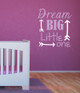 Dream Big Little One Nursery Vinyl Lettering Stickers Wall Decals Baby Room Decor-Lilac, White