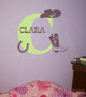 Western Monogram Name Set Vinyl Letters Art Wall Decals Bedroom Decor-Key Lime, Eggplant