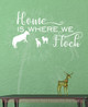 Home is Where We Flock Sheep Wall Sticker Vinyl Lettering Art Quotes-White
