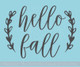 Hello Fall Laurel Leaf Wreath Vinyl Art Stickers Autumn Pumpkin Decals