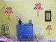 Flower Wall Decals Vinyl Art Home Wall Decor Stickers Set of 3 Flowers-Berry