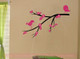 Birds Flowers on Branch Girls Wall Stickers Decor Vinyl Art Decals-Black, Hot Pink